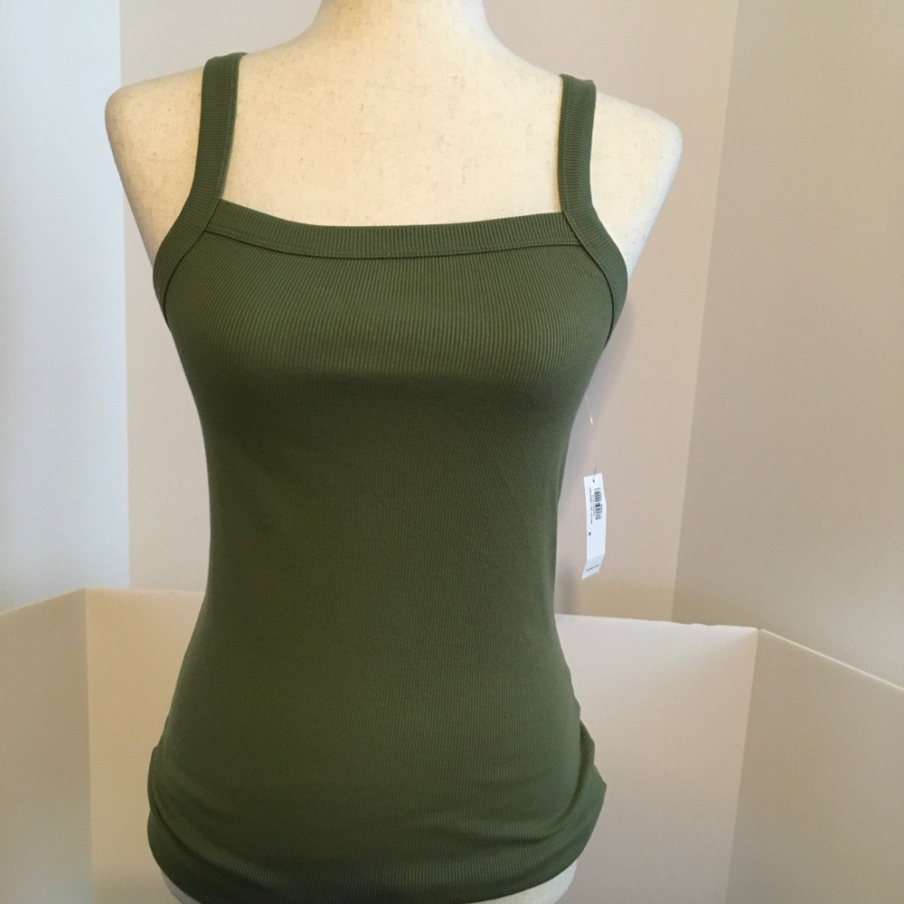Old Navy Ribbed Square Neck Tank Top - Olive